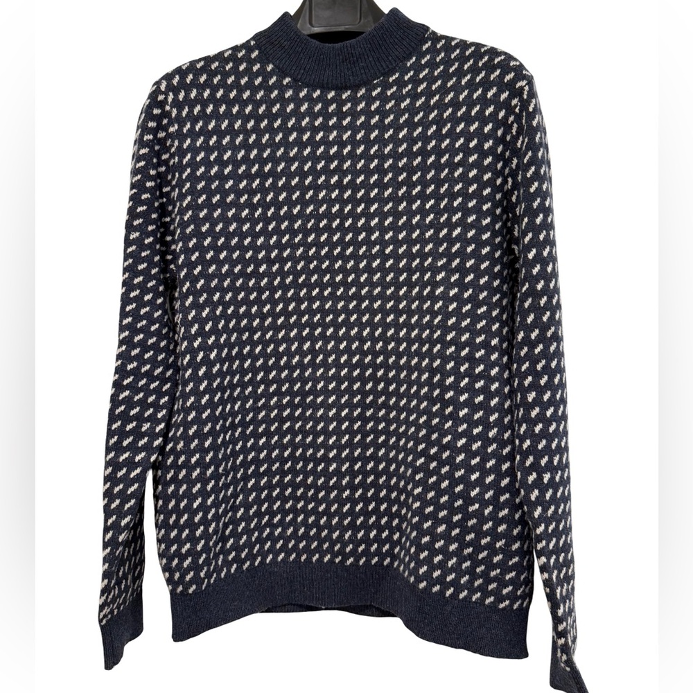 Classic Navy and White Crewneck Sweater